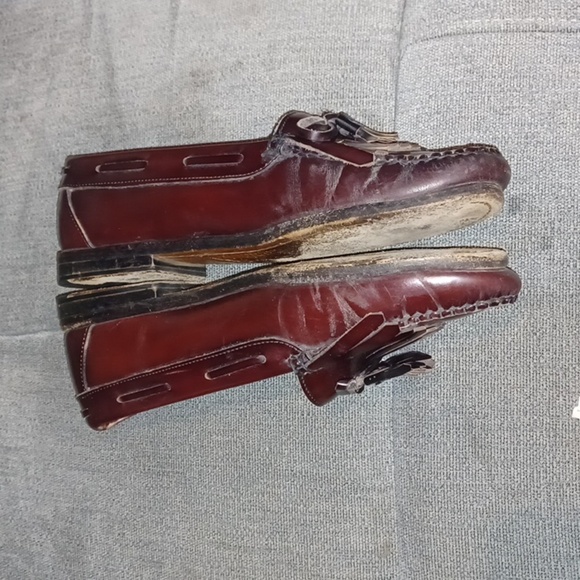 Vintage Cole Haan Men’s Tassel Burgundy Leather Loafers size 8, - Picture 2 of 7